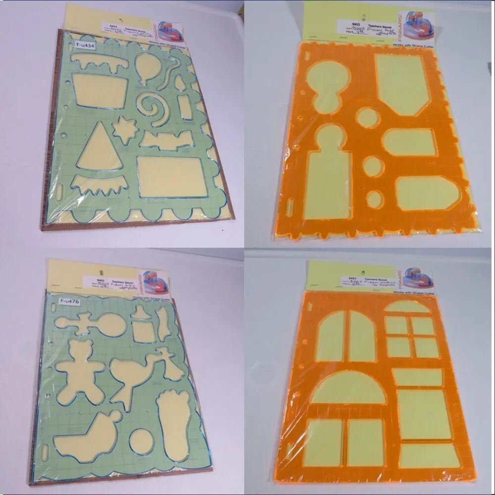 FISKARS “Shape Template” (4) Celebration, Tags, Baby, Windows